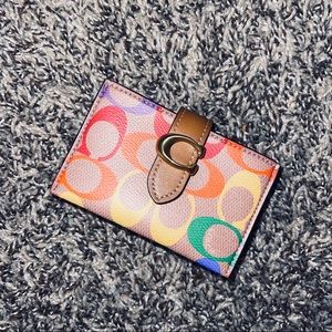 Coach rainbow pride accordion card case